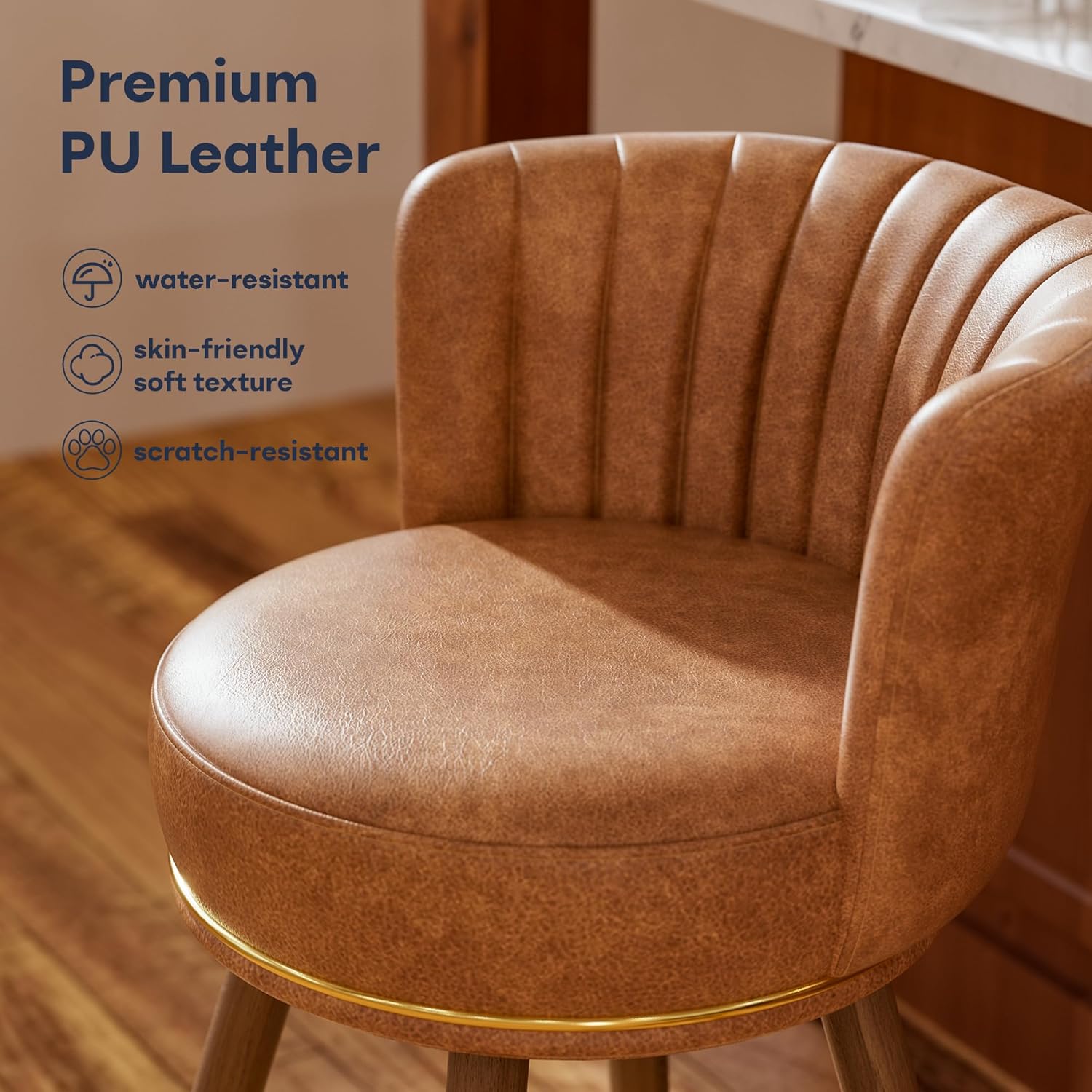 B306 24" Swivel Counter Stools set of 4 Brown - Image 5