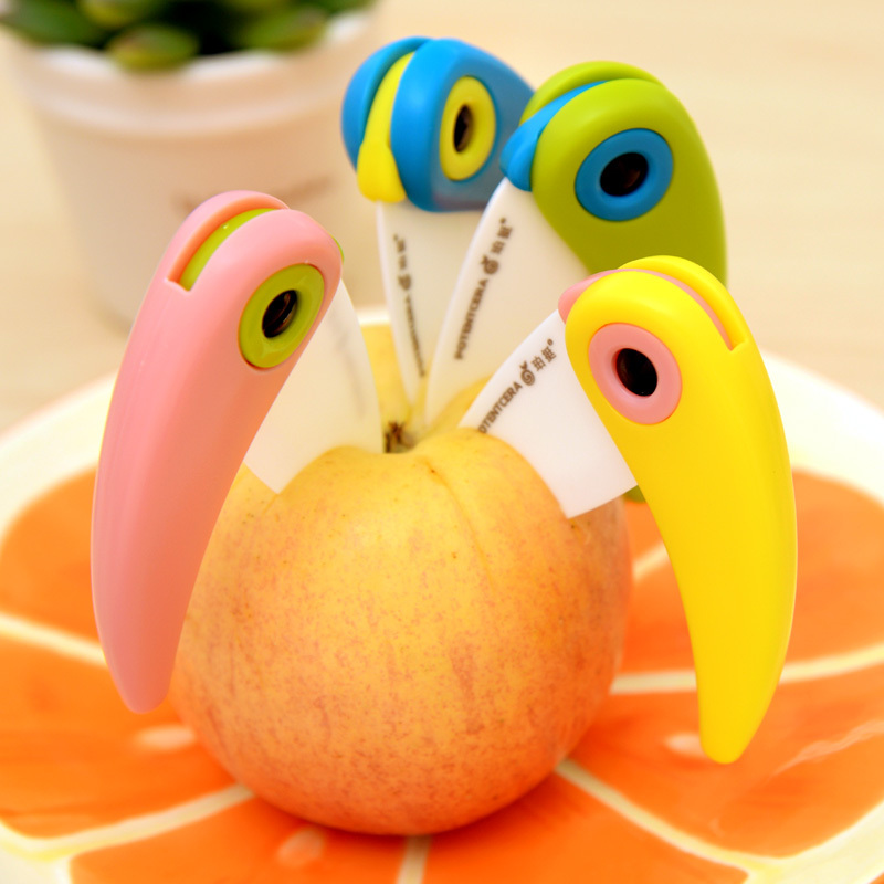 Mini Bird Ceramic Folding Fruit Knives